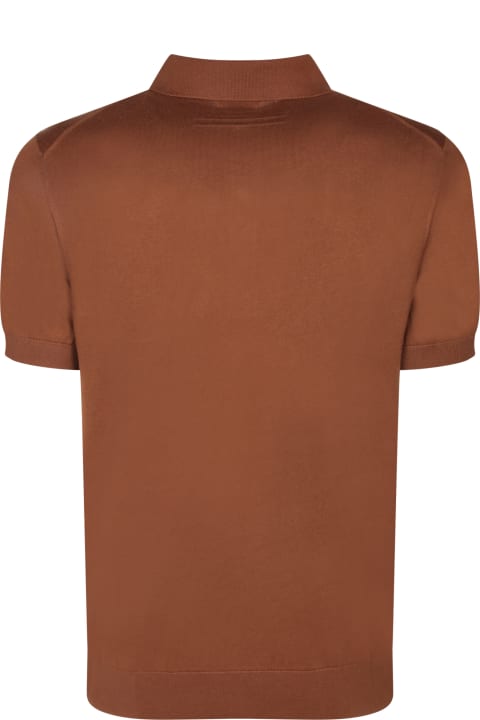 Topwear for Men Zegna Premium Beige Cotton Polo Shirt