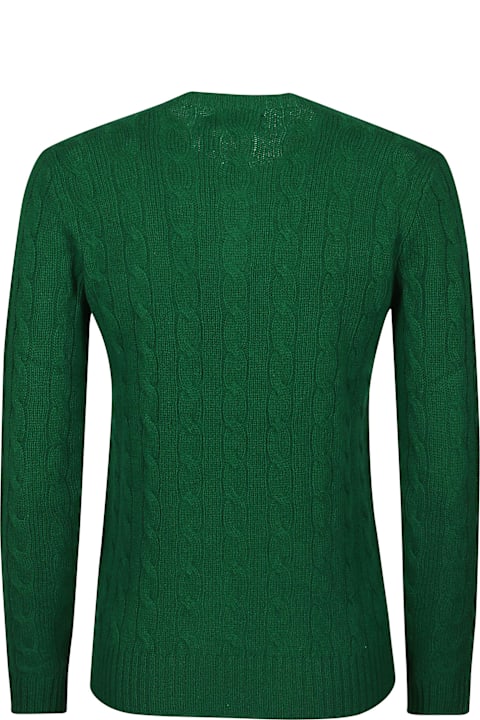 Homeware Polo Ralph Lauren Green Wool And Cashmere Braided Sweater