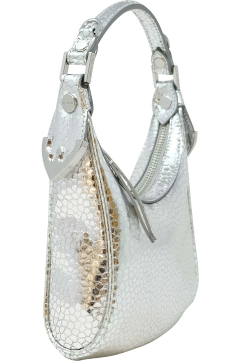 BY FAR for Women BY FAR Cosmo Silver Flagstone Leather Handbag