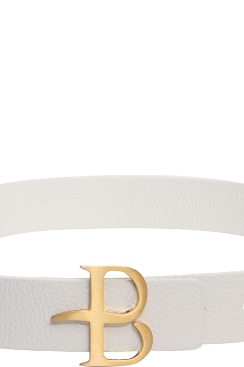 Ballantyne Belts for Women Ballantyne White Belt With Gold Logo