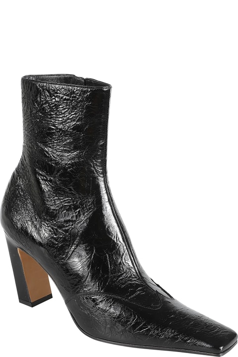Khaite Boots for Women Khaite Side Zipped Block Heel Ankle Boots