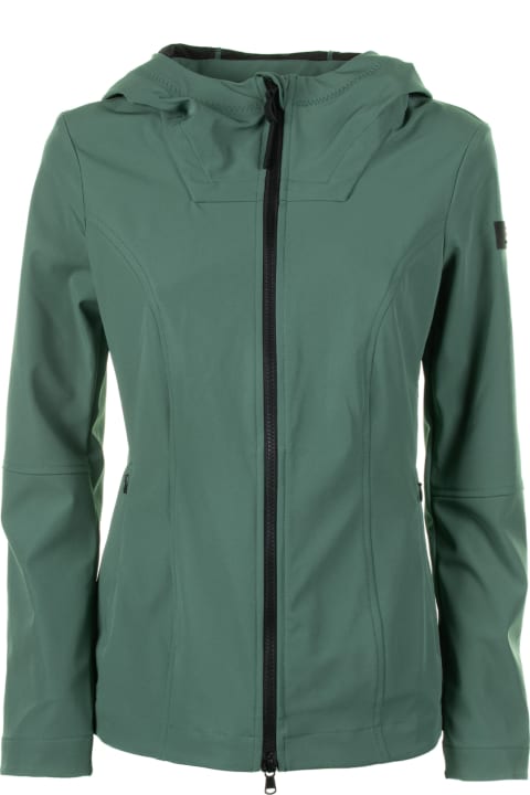 Peuterey Coats & Jackets for Women Peuterey Green Jacket With Zip And Hood