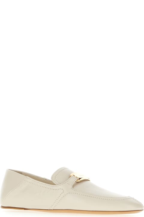 Ferragamo Flat Shoes for Women Ferragamo Ivory Leather Loafers