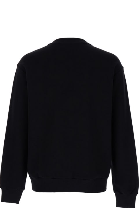 Fleeces & Tracksuits for Men A.P.C. Black Crewneck Sweatshirt With Micro Logo In Jersey Man