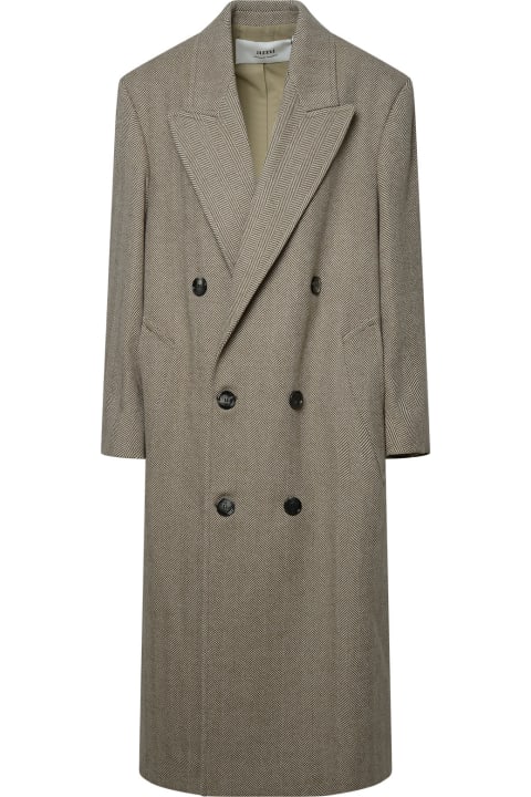 Ami Alexandre Mattiussi Coats & Jackets for Women Ami Alexandre Mattiussi Beige Wool Coat
