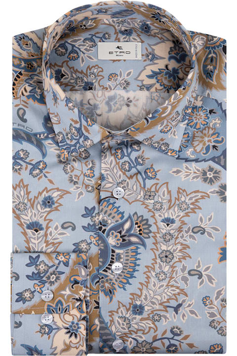 Etro Shirts for Men Etro Light Blue Floral Paisley Shirt