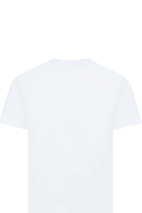Sale for Kids MSGM White T-shirt For Kids With Logo