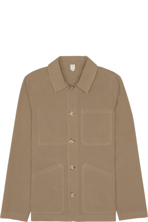 Altea Coats & Jackets for Men Altea Sand Cotton Jacket With Buttons