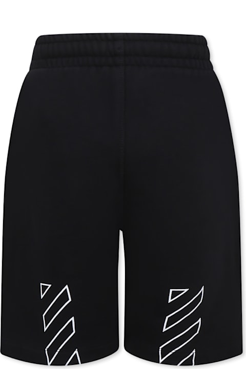 Off-White Bottoms for Boys Off-White Black Shorts For Boy With Logo