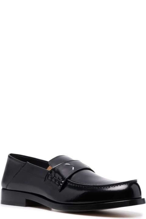 Maison Margiela Woman's Black Glossy Leather Loafers
