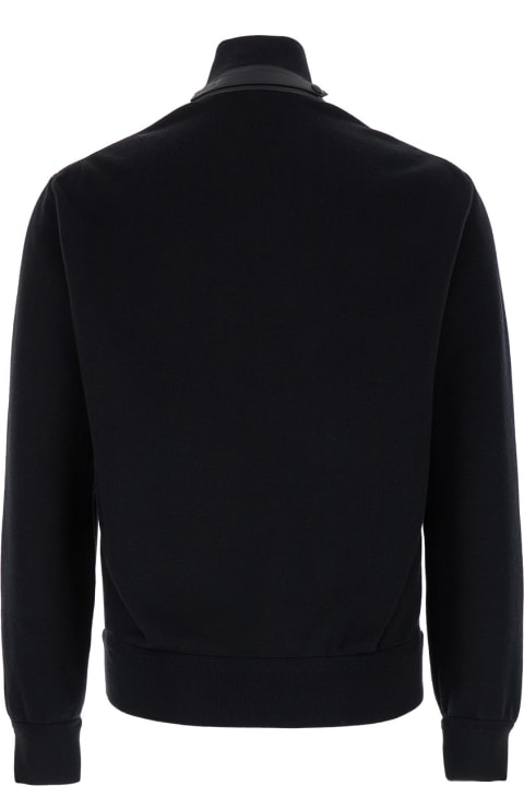Tom Ford Coats & Jackets for Men Tom Ford Black Jacket With High Neck And Zip In Knit And Nylon Man