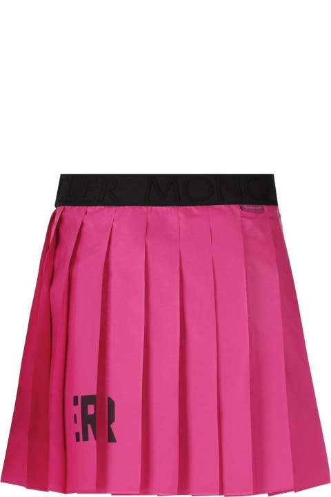 Moncler Bottoms for Women Moncler Logo Printed Pleated Skirt