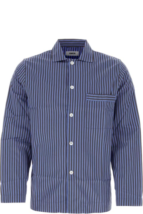 Tekla Clothing for Men Tekla Embroidered Cotton Pyjama Shirt