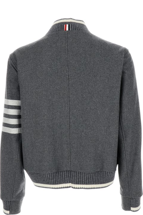 Thom Browne Coats & Jackets for Men Thom Browne Knit Rib Blouson Jacket In Engineered 4 Bar Melton
