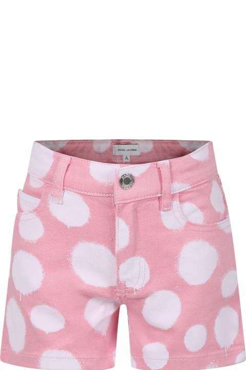 Marc Jacobs for Kids Marc Jacobs Pink Shorts For Girl With All-over Polka Dots