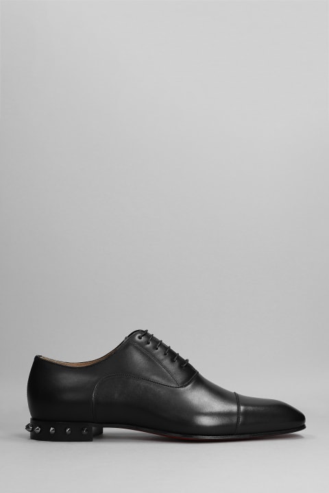 So Greggo Flat Lace Up Shoes In Black Leather