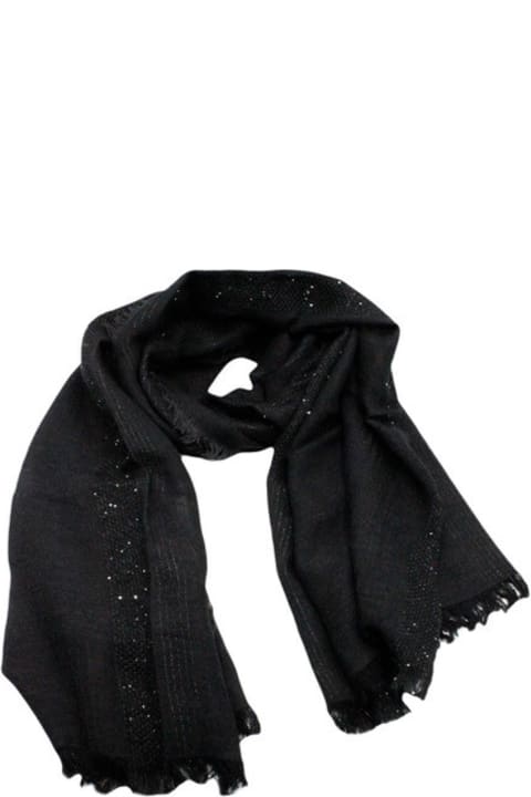 Fabiana Filippi Scarves & Wraps for Women Fabiana Filippi Wool Blend Scarf Embellished With Lurex And Micro Sequins Measuring 170 X 180 Cm
