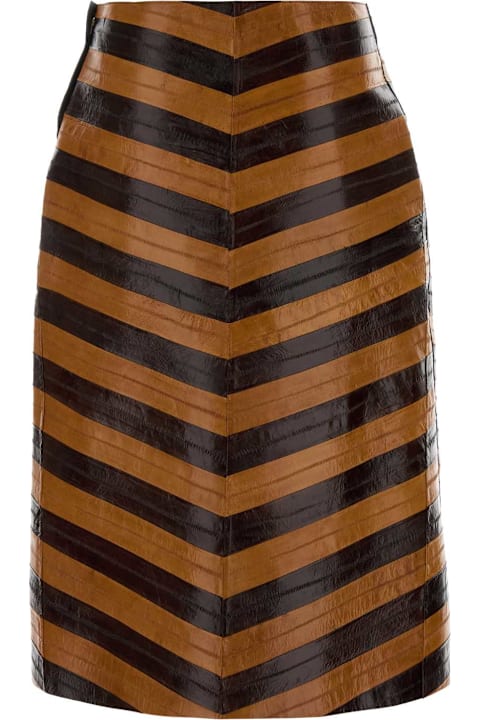Homeware Fendi Two-tone Leather Skirt