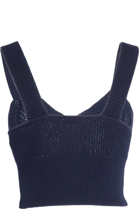 Ballantyne ملابس علوية لـ السيدات Ballantyne Perforated Blue Top