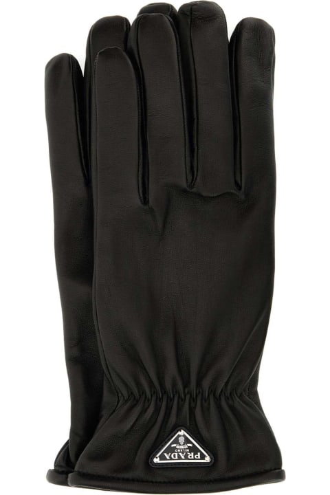 Gloves for Men Prada Black Nappa Leather Gloves