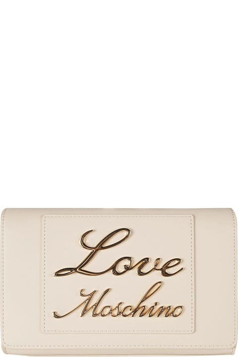 Love Moschino Clutches for Women Love Moschino Signature Logo Plaque Shoulder Bag