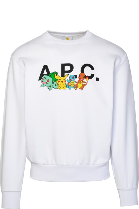 A.P.C. Fleeces & Tracksuits for Men A.P.C. 'pokémon The Crew' White Cotton Sweatshirt