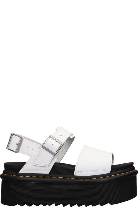 Voss Quad Sandals In White Leather
