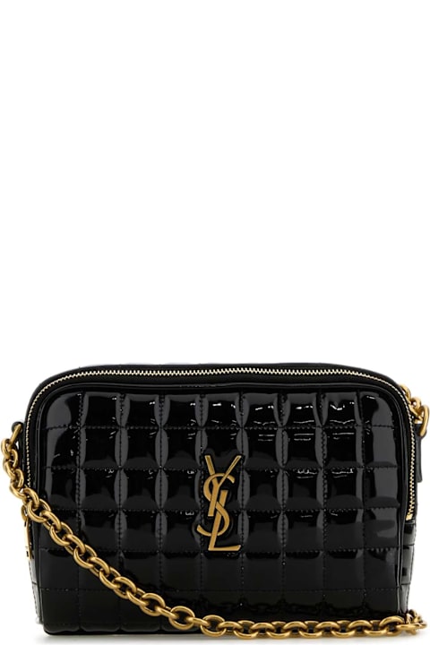 حقائب الكتف لـ السيدات Saint Laurent Black Synthetic Leather Cassandre Crossbody Bag