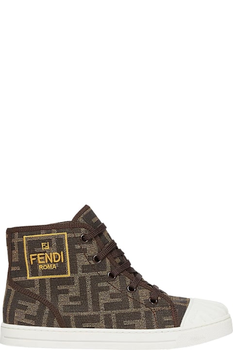 ガールズ Fendiのシューズ Fendi Mid-top Sneakers With All-over Ff Logo