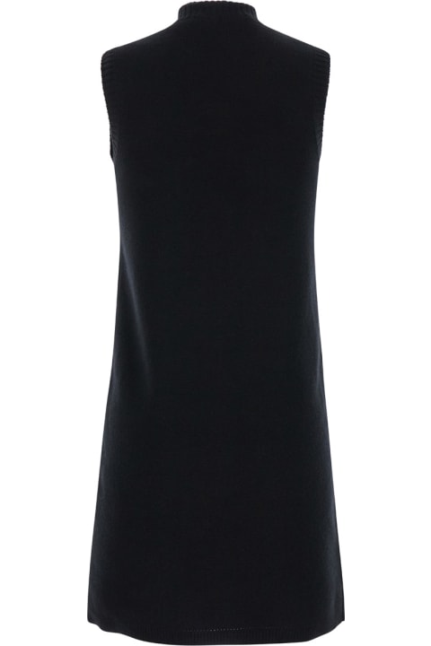 Versace for Women Versace Black Mini Sleeveless Dress With Medusa Detail In Knit Woman