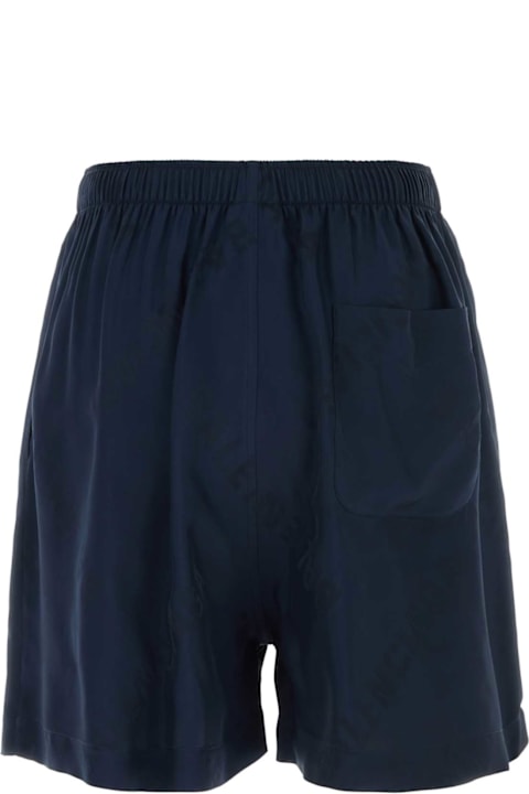 Balenciaga Navy Blue Satin Bermuda Shorts