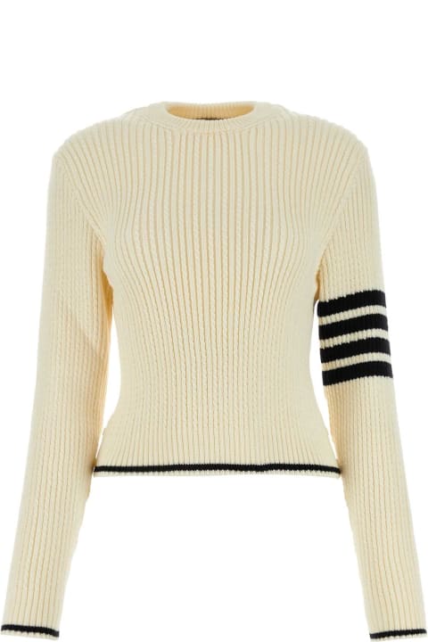Thom Browne for Women Thom Browne Ivory Wool Sweater