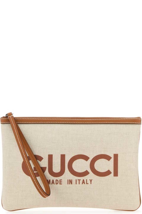 Bags Sale for Women Gucci Sand Canvas Pouch