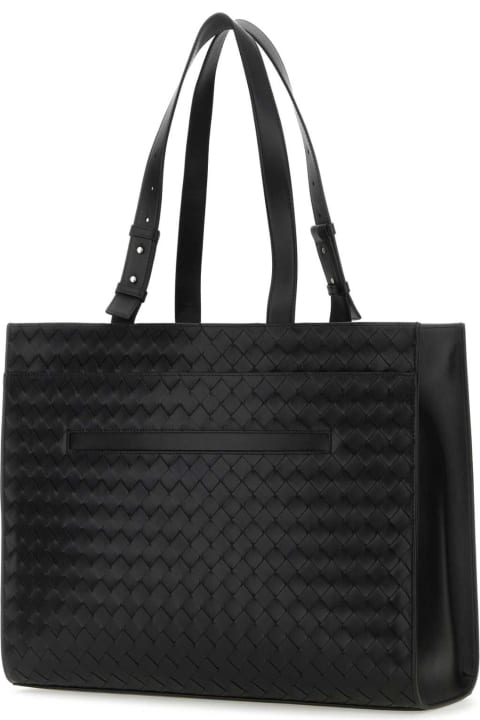 Bottega Veneta Bags for Women Bottega Veneta Black Leather Cargo Handbag