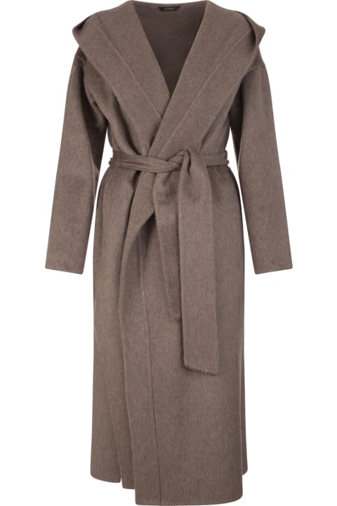 Woman Coat In Taupe Double Cashmere