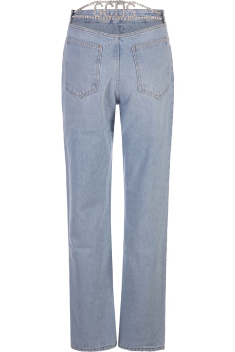 GCDS Jeans for Women GCDS Chocker Denim Trousers In Light Blue