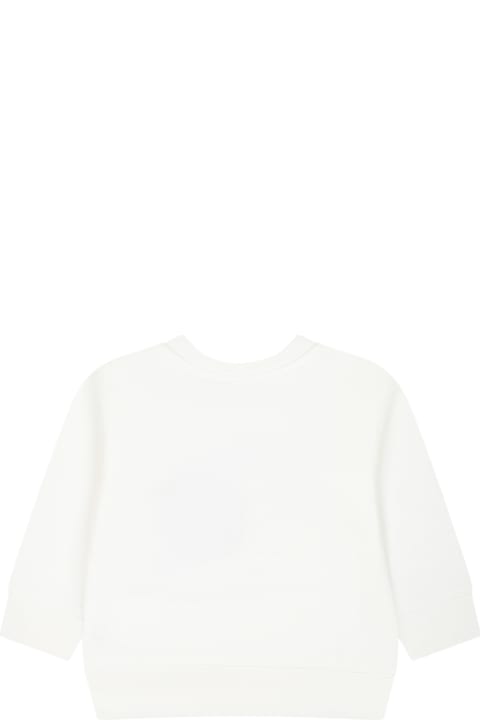 ベビーボーイズ Stella McCartneyのニットウェア＆スウェットシャツ Stella McCartney White Sweatshirt For Baby Girl With Bee