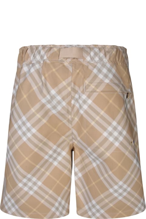 Burberry Pants for Men Burberry Beige Check Shorts