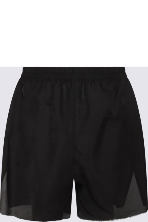 Rick Owens Pants for Men Rick Owens Black Silk Shorts
