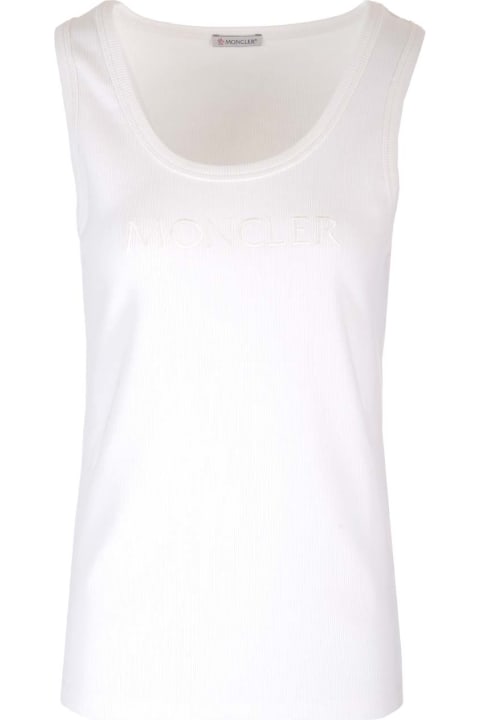 Moncler Topwear for Women Moncler Ribbed Tank Top With Embroidered Logo