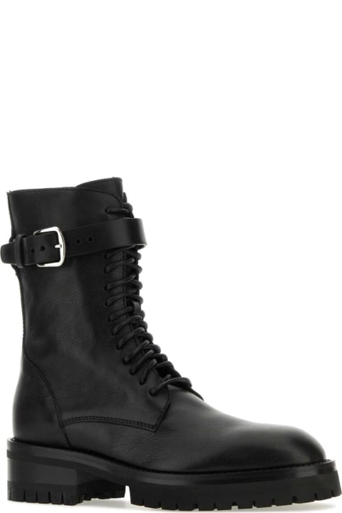 Ann Demeulemeester Men Ann Demeulemeester Black Leather Ankle Boots