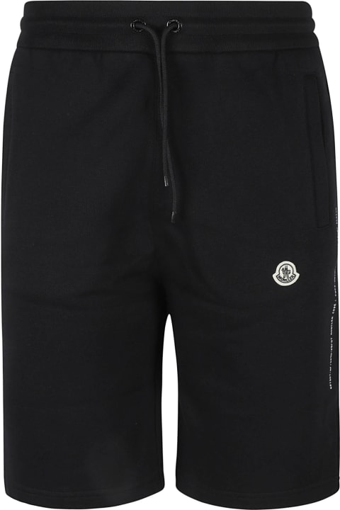 Moncler Pants for Men Moncler Drawstring Waist Logo Patched Track Shorts
