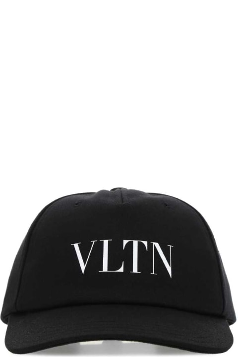 Valentino Garavani Hats for Men Valentino Garavani Black Cotton Baseball Cap