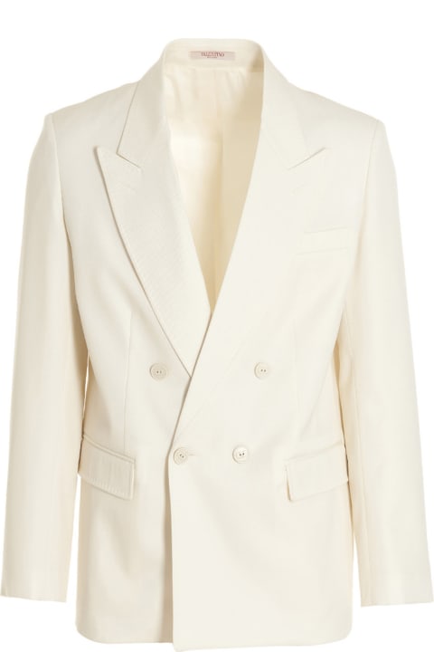 Coats & Jackets for Men Valentino Garavani Wool Double Breast Blazer Jacket