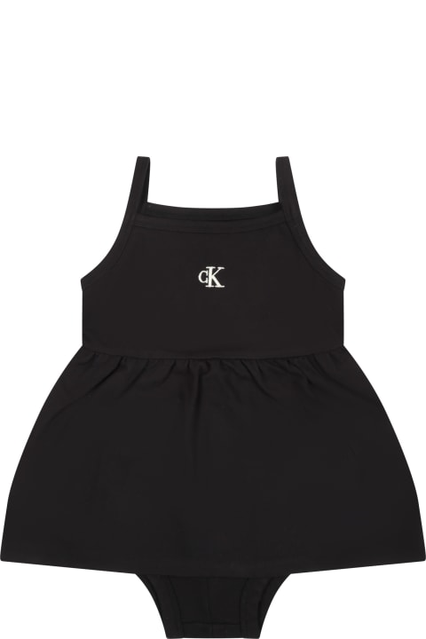 Calvin Klein Clothing for Baby Girls Calvin Klein Casual Black Dress For Baby Girl With Logo
