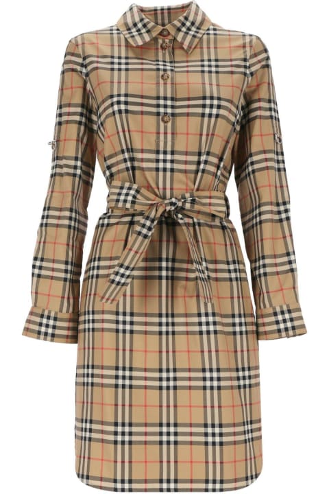 Burberry for Women Burberry Vintage Check-pattern Belted Shirt Dress