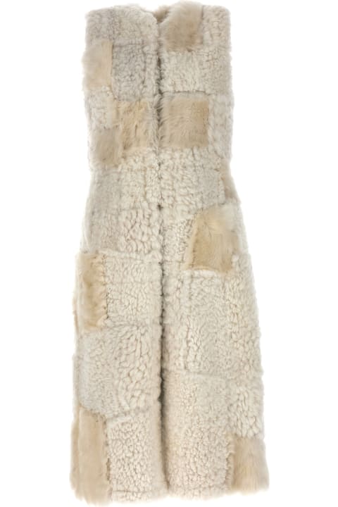 Coats & Jackets for Women Chloé Patchwork Sheepskin Vest