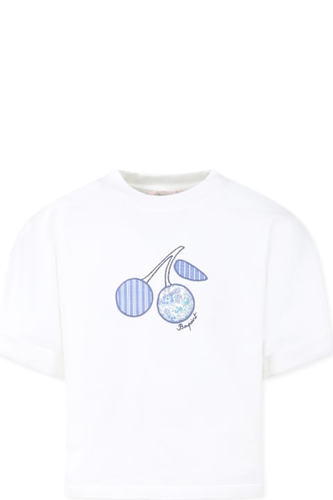 Homeware Bonpoint White Sweatshirt For Girl With Cherries