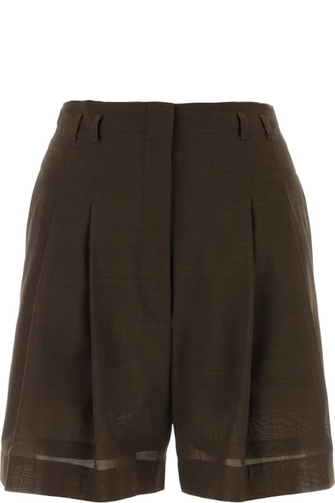 Pants & Shorts for Women Philosophy di Lorenzo Serafini Chocolate Wool Blend Shorts