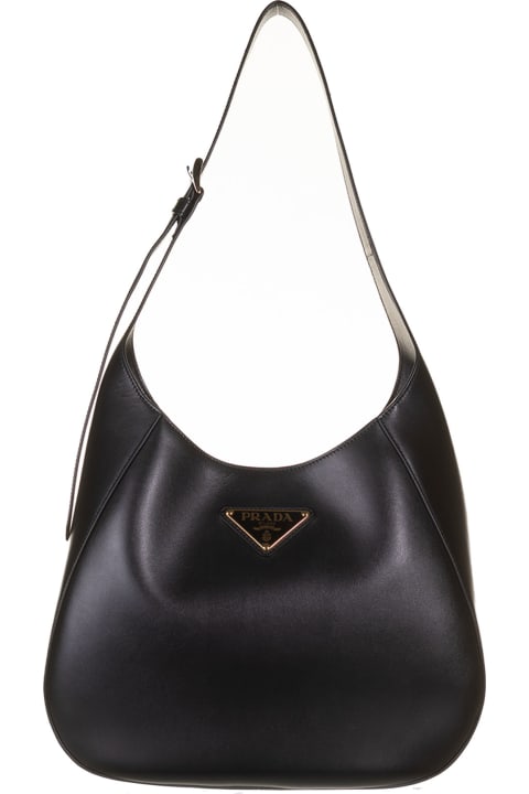 Prada Totes for Women Prada Leather Shoulder Bag With Triangle Logo
